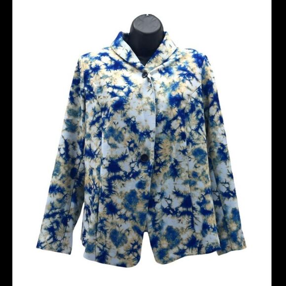 NWOT Logo by Lori Goldstein Knit Jacket Abstract Pattern Plus Size 3X - Picture 1 of 7